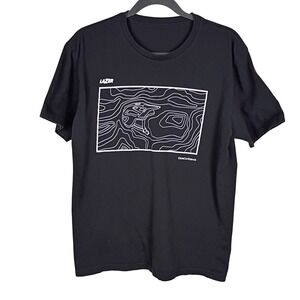 Lazer Core Confidence Mens Black Topographic Graphic T-Shirt Large Cycling Tee